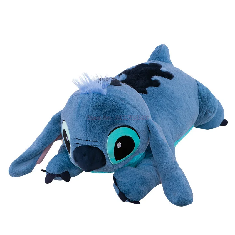 

45/60/80cm Stitch Doll Disney Plush Toys Lilo&Stitch Plush Stuffed Doll Soft Pillow Prone Posture Dark/Light Blue Cute Toy Gifts