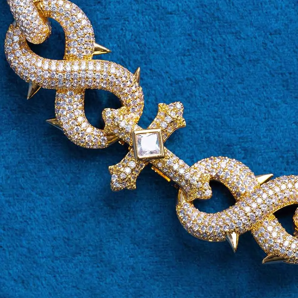 16 мм хип-хоп ювелирные изделия микро паве съемный шип Бесконечность смешанный