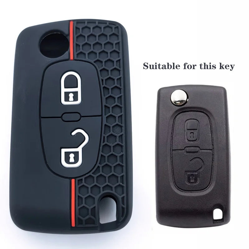 

Для Citroen C2 C3 C4 C5 C6 Xsara Berlingo для Peugeot 207 307 308 407 607 807 силиконовый чехол для ключей от автомобиля брел...