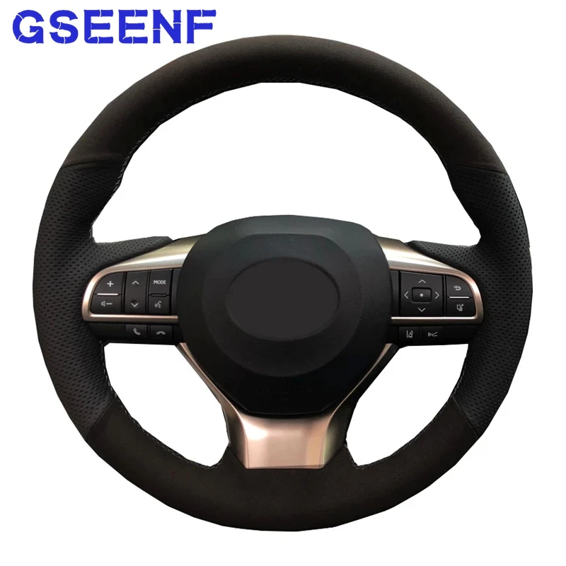 

For Lexus ES300h 2016 2017 2018 ES350 2016 2017 2018 Carbon Fiber Hand Sewing Car Steering Wheel Cover Auto Wrap Leather Suede
