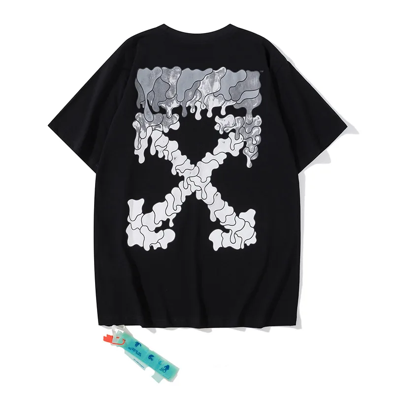 Бренд OFF WHITE летняя футболка 2024 года унисекс большие размеры и топ