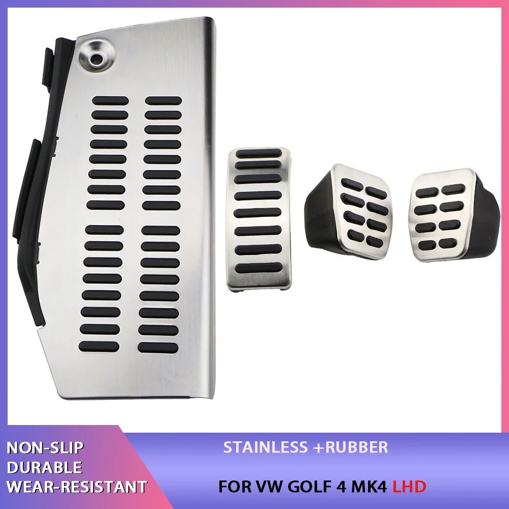 Фото Крышка педали автомобиля для Volkswagen VW Golf 4 MK4 Golf4 1997-2005 Защитная крышка педали из нержавеющей стали для газового тормоза и мертвых отходов №4