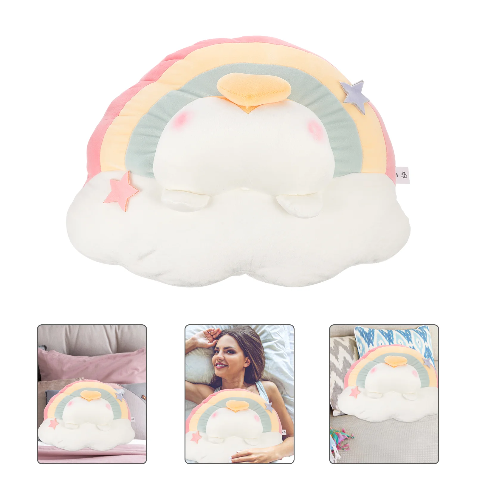

Rainbow Throw Pillow Cushion Sofa Outdoor Back Cushions Seating Shaped Plush Stuffed Toy