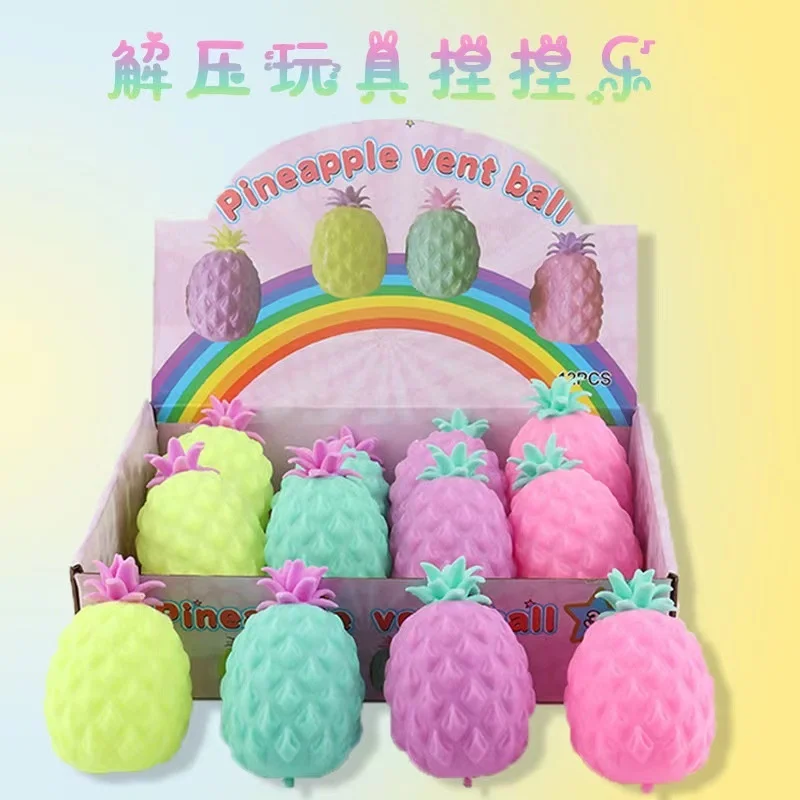 

Vent decompression toy pineapple extrusion funny color kneading music flour ball fruit toy