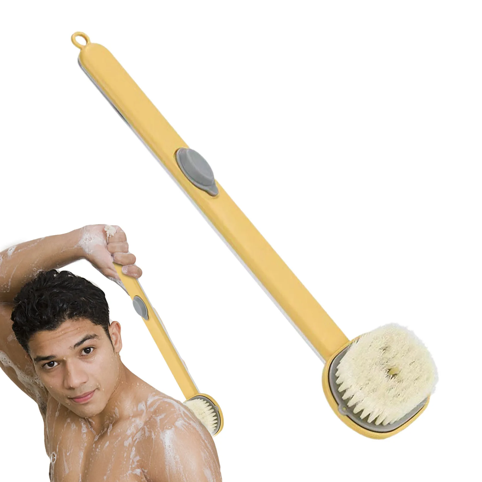 

Back Brush Long Handle for Shower Body Scrubber for Use in Shower with Shower Gel Storage Body Cleaning Massage Brush for