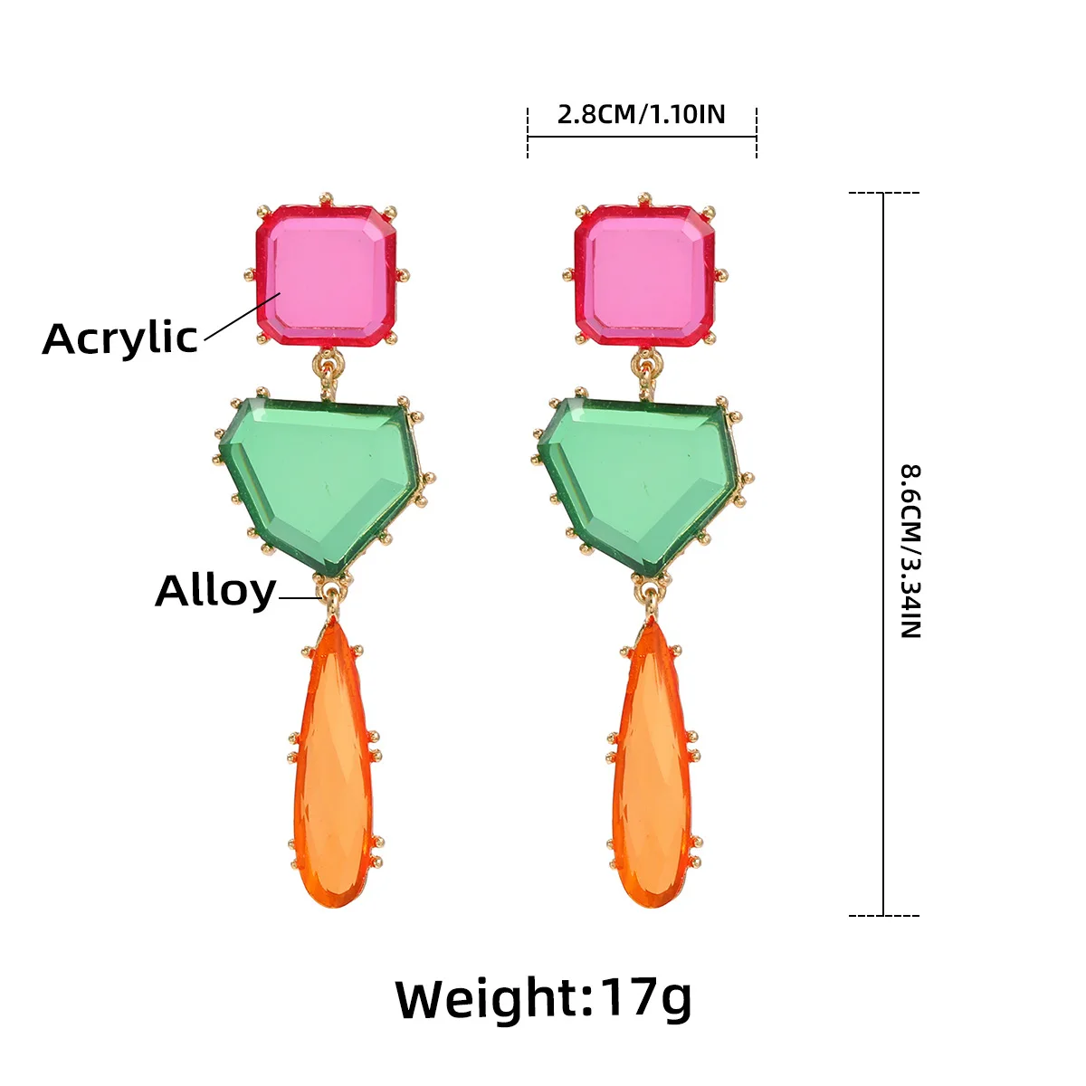 Модные Красочные полимерные геометрические Висячие серьги для женщин новые