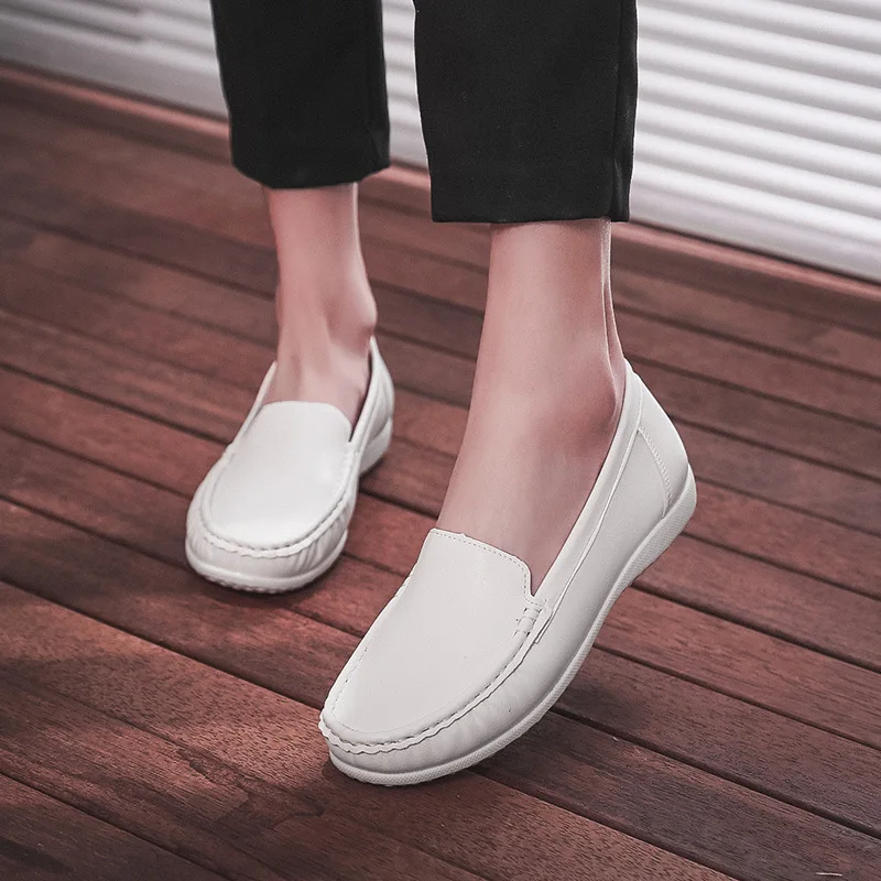 

BCEBYL Spring Autumn New Fashion Women's Pump Loafers Casual Soft Sole White Chaussures De Marche Zapatos De Mujer