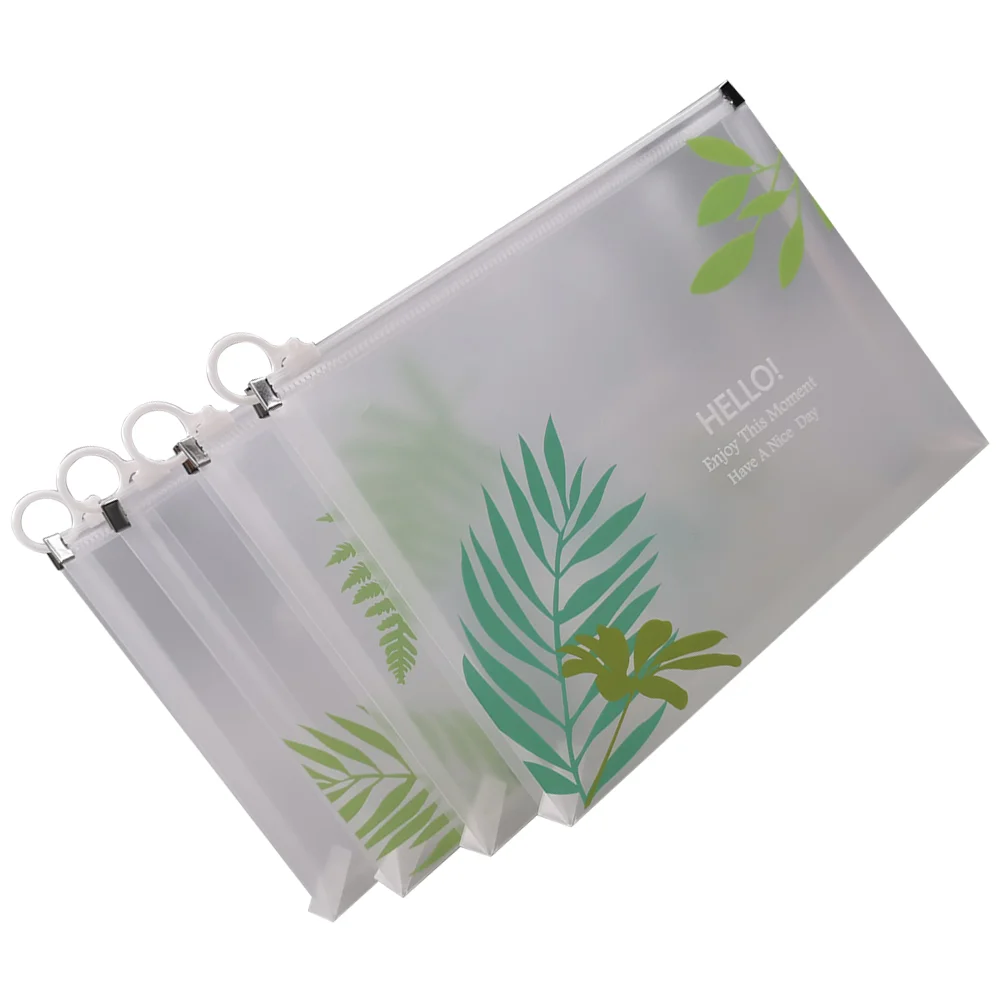 

4pcs Zipper File Bags Zippered Transparent Zipper Folders Document Receipts Organizer for Office School Home Travel