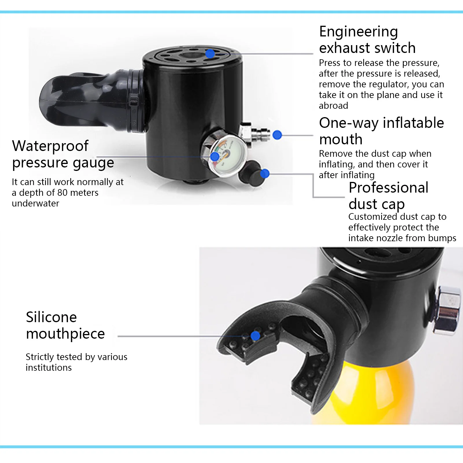 Насадка на баллон кислорода для подводного плавания л