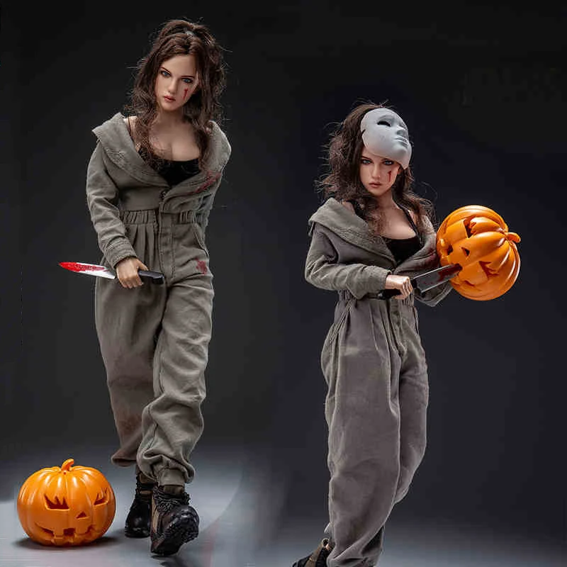 

In Stcok 1/6 Scale BBK BBK008 Melwa Halloween Mask Killer Girl Full Set 12" Action Figure Model for Fans Holiday Gift