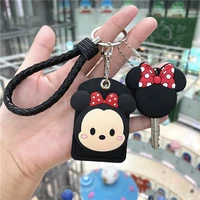 minnie car key case and key chain schoolbag mickey disney cute cartoon car gadget keychain accessories