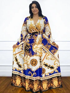 African Dresses For Women Elegant Long Sleeve New Muslim Fashion Abayas Dashiki Robe Kaftan Long Maxi Dress Turkish Africa