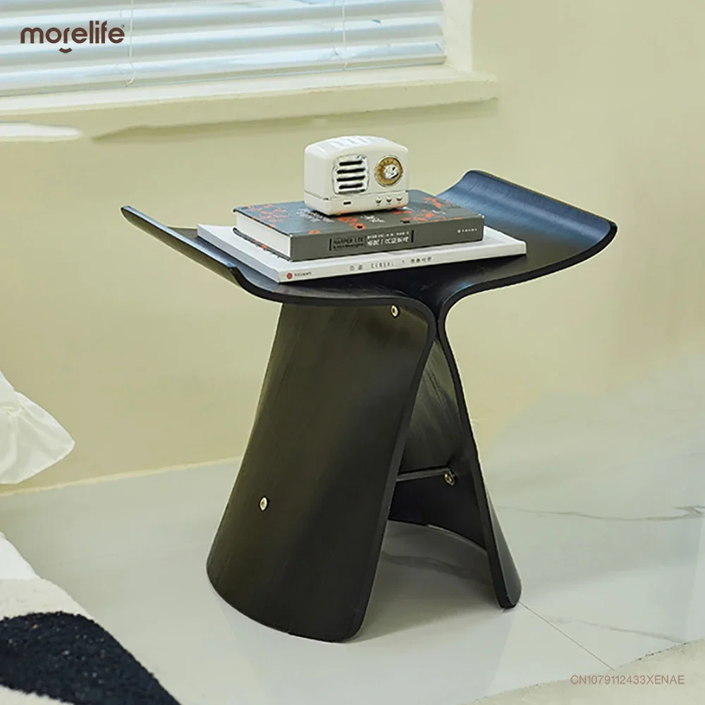 Скандинавская Маленькая деревянная скамейка датская искусственная кожа