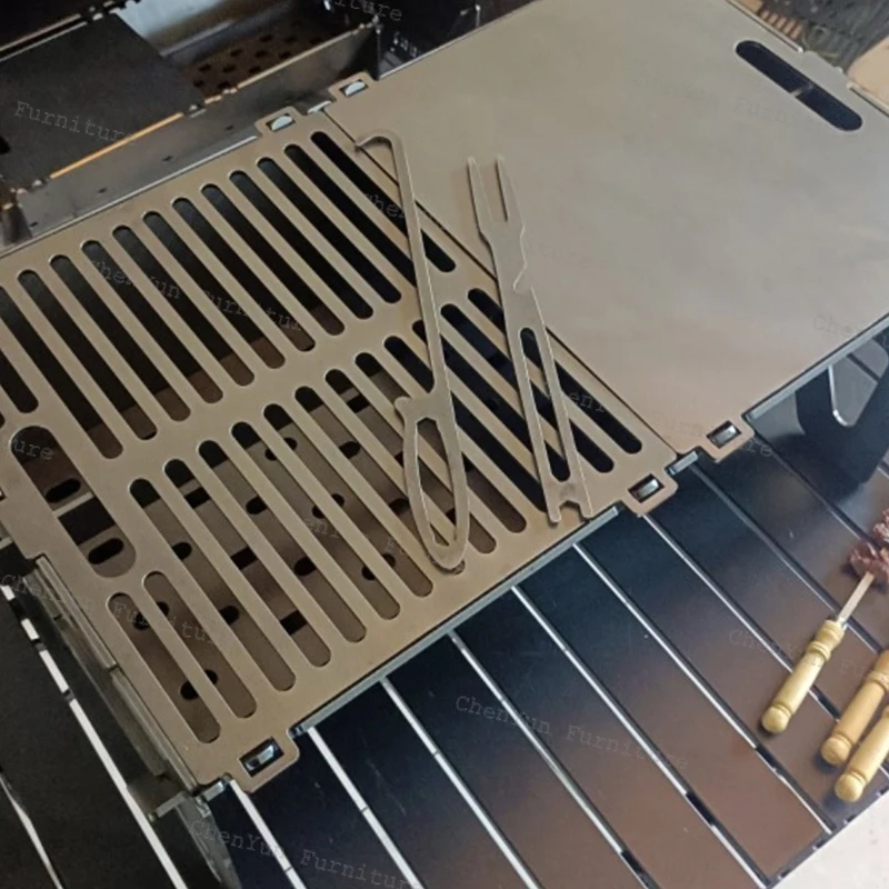 Портативная уличная плита для пикника домашняя с углем барбекю железная тарелка