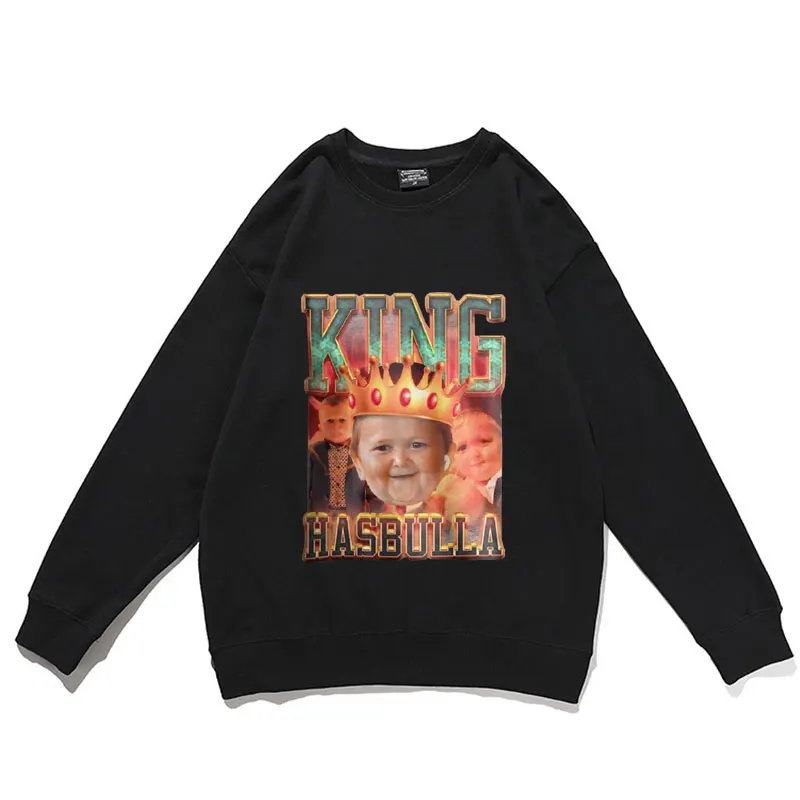 

Classic Hasbulla Fighting Meme Sweatshirt High Quality Casual Cotton Plus Size Pullover Mini Khabib Blogger Retro Men Sweatshirt