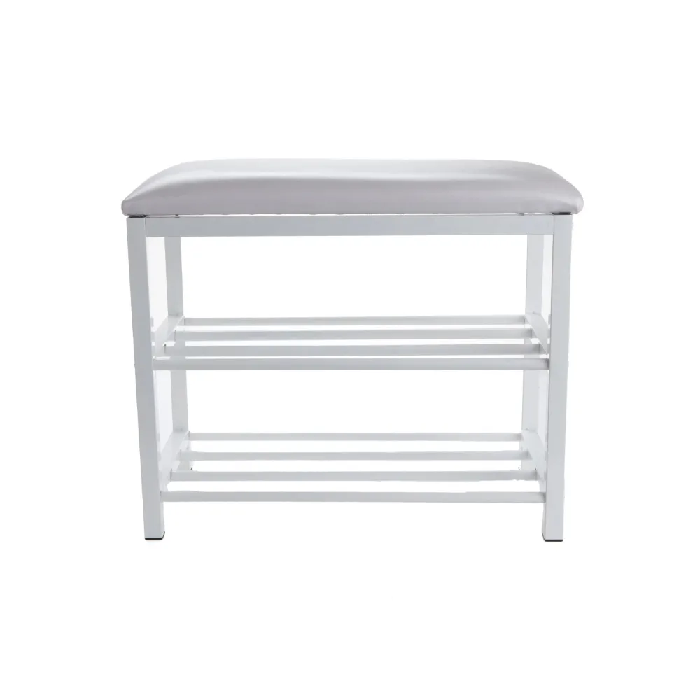 

3 Tier Shoe Bench to Store Shoes Storage Organizer Storage Shelf With Cushion for Sitting White Shoe Rack Organizers Shoe-shelf