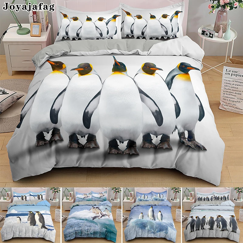 

Penguin Duvet Cover Animals Bedding Set For Kids Child Teen Adult Comforter Cover With Pillowcases Bedroom Decor