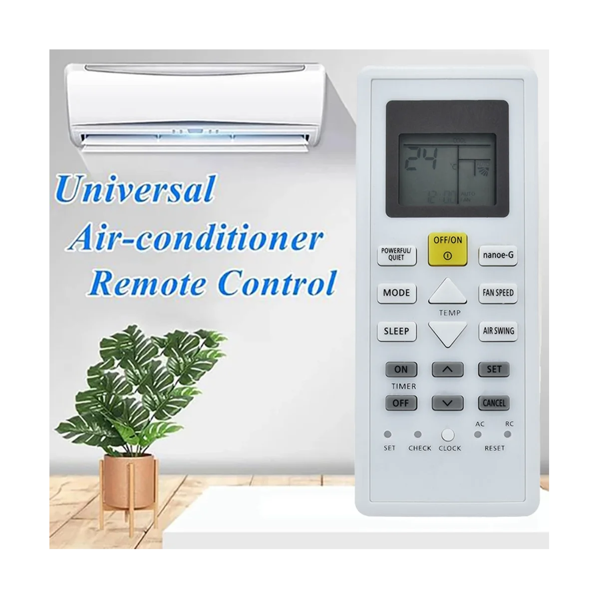 

CS-Z60VKR Air Conditioner Remote Control for Panasonic Air Conditioner CZ-Z60VKR CU-Z20VKR Remote Control Replacement