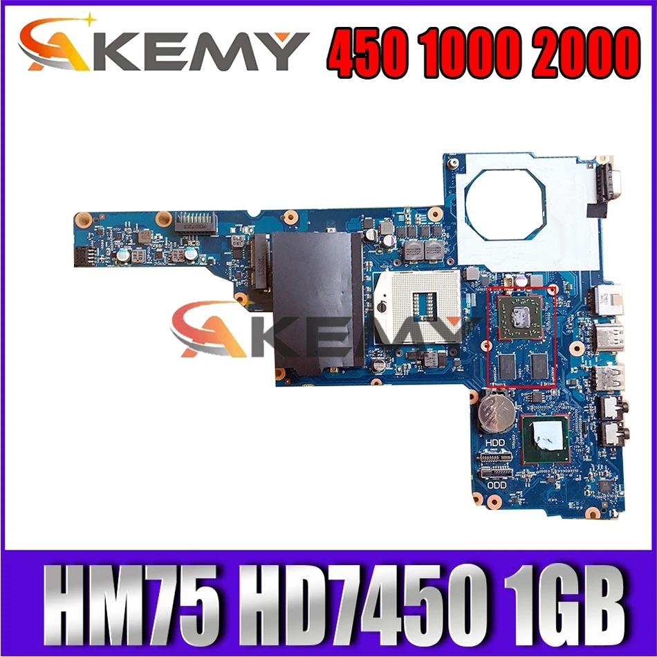 

Материнская плата Akemy 694693-001 685108-001 для ноутбука Hp CQ45-M 450 1000 2000 HM75 DDR3 HD7450 1 Гб