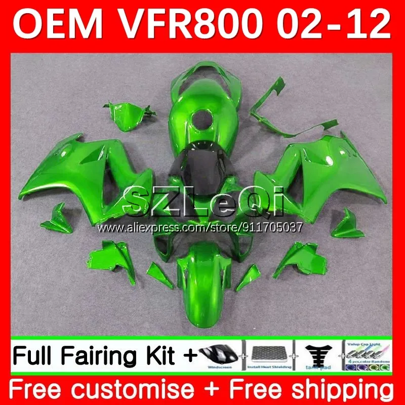 

Перехватчик глянцевого зеленого цвета для HONDA VFR800RR VFR800 800 RR 2002 2003 2004 2005 2006 VFR 800RR 08 09 10 11 12 обтекатель 43LQ.162