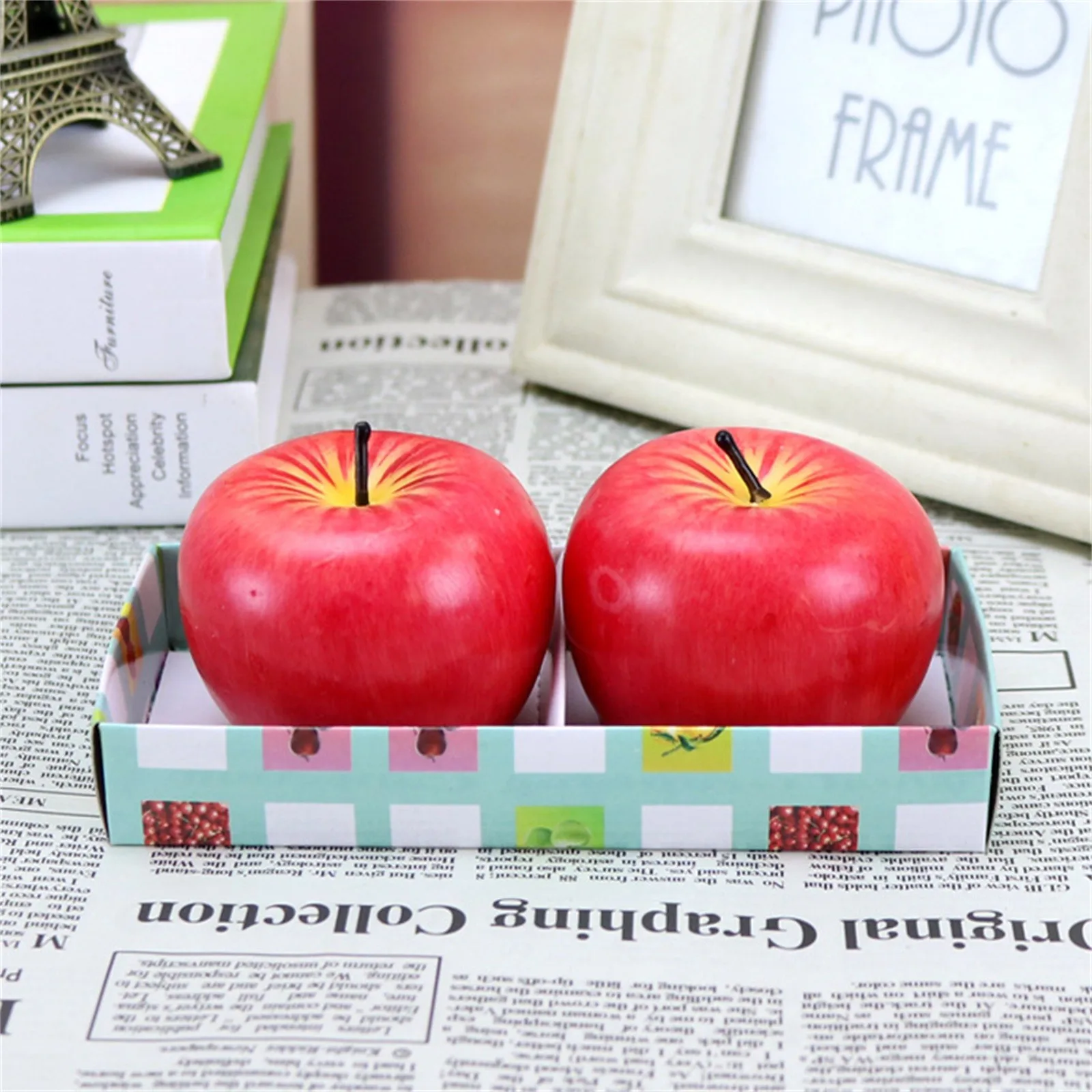 Christmas Creative Artificial Fruit-Shaped Candle Wedding Party Decoration Christmas Eve Candle Tin Candle Holders