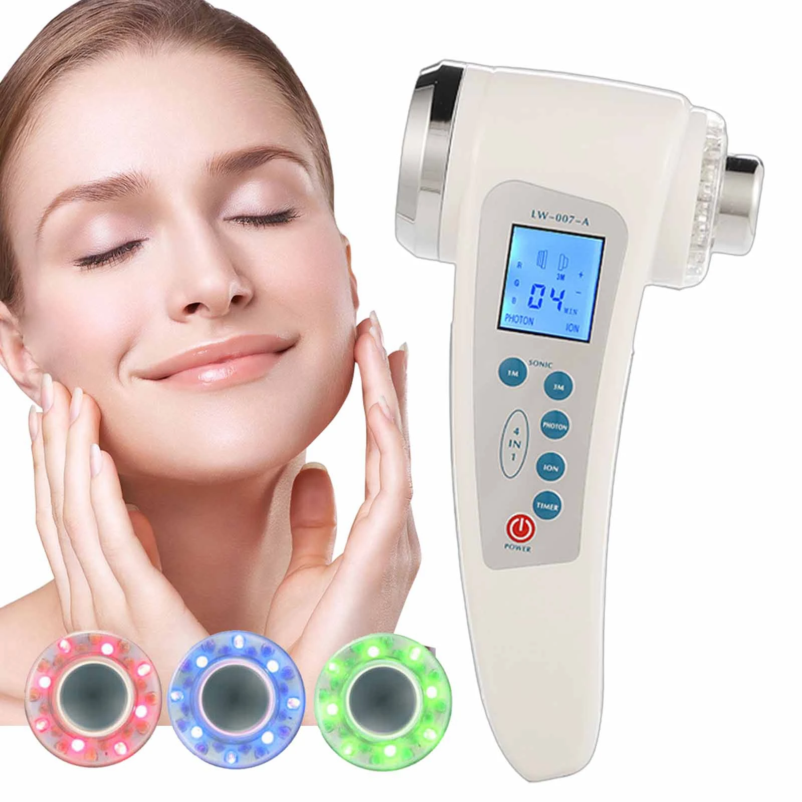 

Фонарик для лифтинга лица с двойной головкой, Ультразвуковой косметический фонарь для очистки лица, представляющий эссенцию