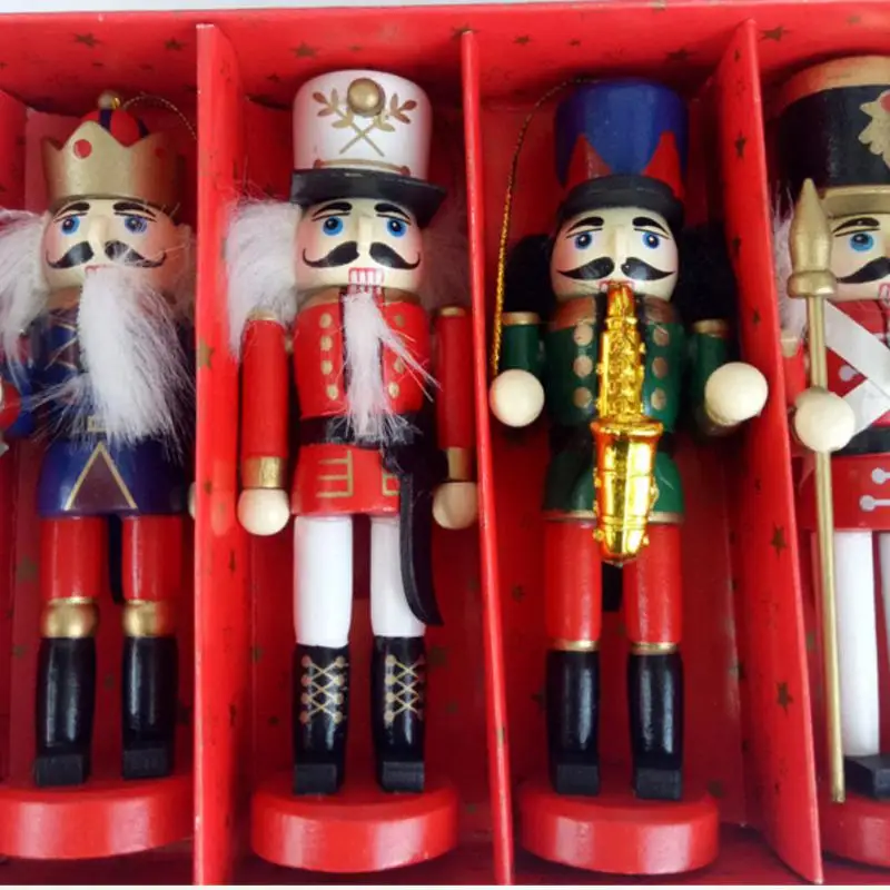 

Mini Desktop Decoration Home Walnuts Soldiers Band Dolls Handicrafts Cartoons Nutcracker Miniatures Home Decoration Vintage