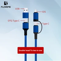 floveme 4 in 1 usb cable type c for huawei iphone 13 pro max 3a otg fast charge micro usb type c cable for samsung xiaomi redmi