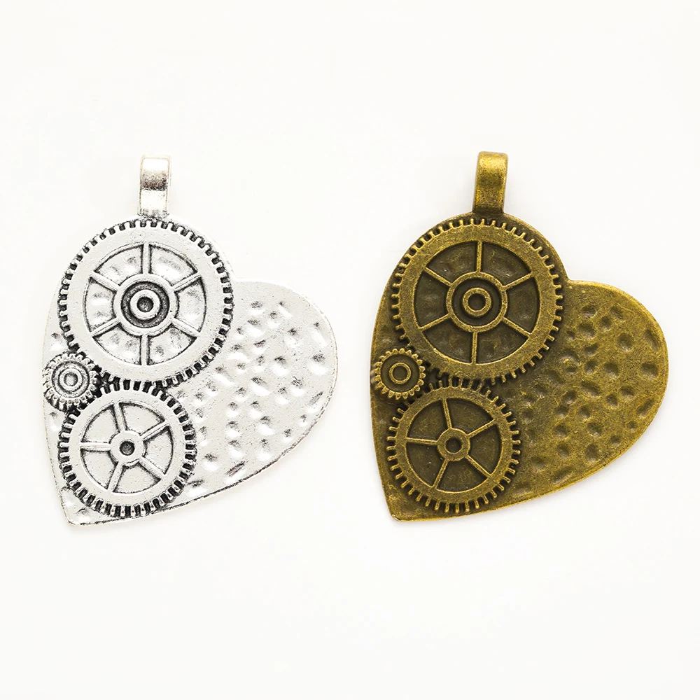 

Винтажные подвески в виде сердца, 3 шт., подходят для ожерелий и сережек ручной работы, Ювелирная фурнитура