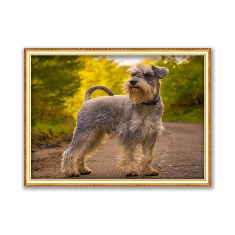 Животное Собака Шнауцер DIY Вышивка 11CT Наборы для вышивки крестом Набор рукоделия
