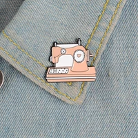 sewing machine enamel pin cute friends european and american christmas new year gift badges womens brooch lapel pins jewelry