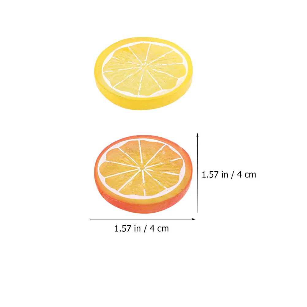 

24 Pcs Hawaii Plastic Models Artificial Lemon Fake Slices Pvc Basket Display Filler Fruit Simulation Photography Fruits