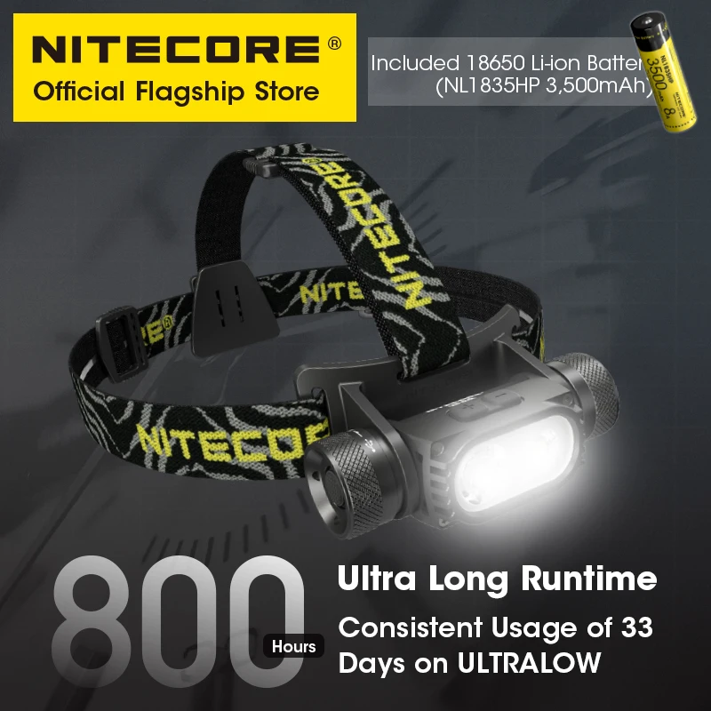 Светодиодный налобный фонарь NITECORE HC68 2000 люмен USB-зарядка Регулируемый прожектор
