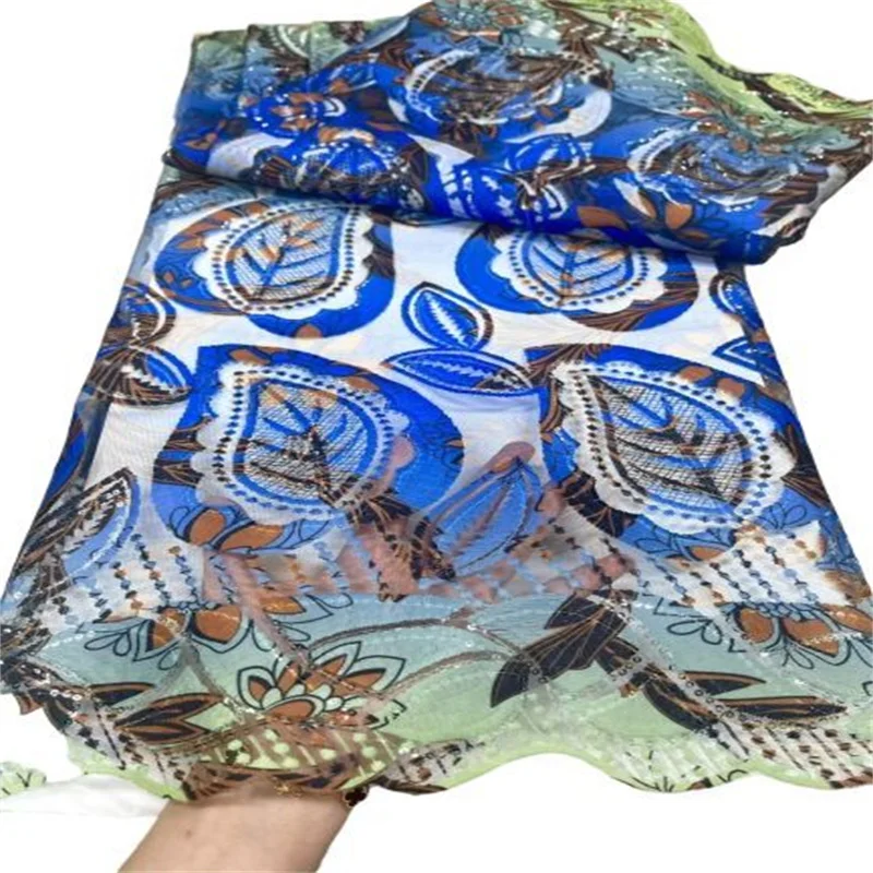 

Новейшая вышивка африканская молочная шелковая Кружевная Ткань 5 ярдов Высокое качество нигерийская женская свадебная печать французская тюль кружевной материал