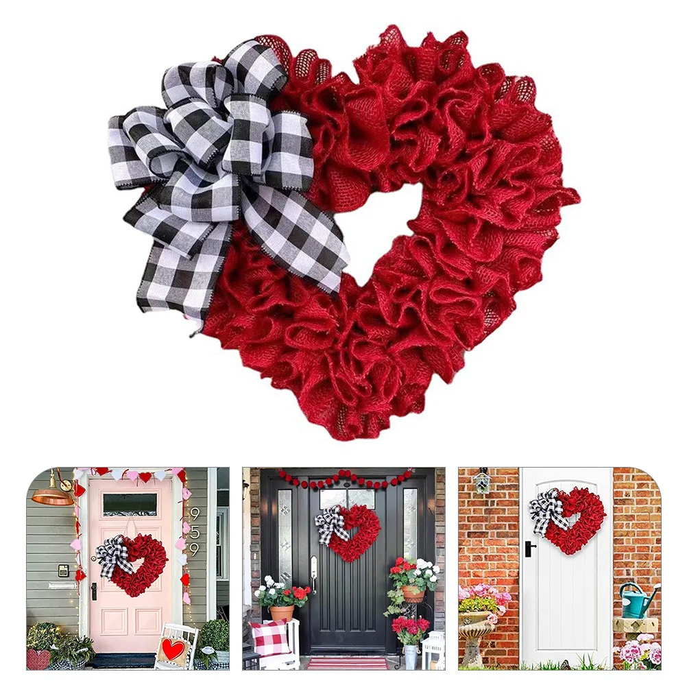 

Wreath Heart Valentine Day Door Party S Shape Engagement Decoration Romantic Decor Classroom Ornaments Love Sign Hanging Red