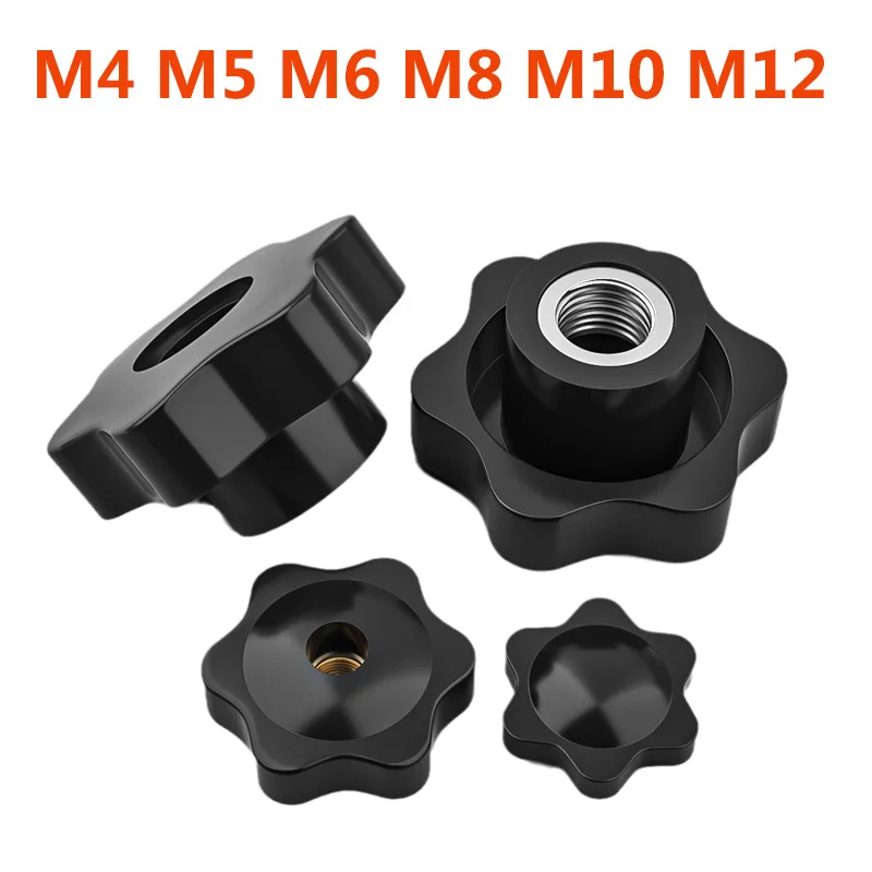 

Tighten Nut Plum Hand Tighten Nuts Handle Thread Star Mechanical Black Thumb Nuts Clamping Knob Manual Nuts M4 M5 M6 M8 M10 M12