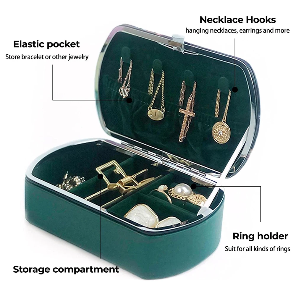 

Portable PU Leather Jewelry Organizer Display Boxes Travel Rings Earrings Necklace Ring Not Easy Oxidize Storage Holder Case NEW