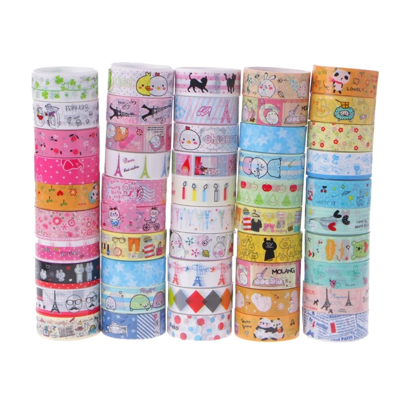 

10 Kawaii 4M Tapes Mix Designs Cartoon Adhesive Tape Set for Scrapbooking/Craft G2AB