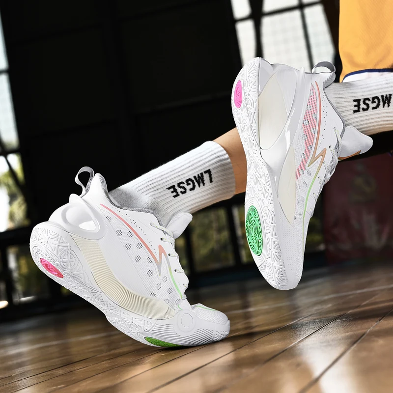 Brand Fashion Purple Men Professional Basketball Shoes Cushioning Non-Slip Sport Shoes Trainer Women Athletic Basketball Sneaker