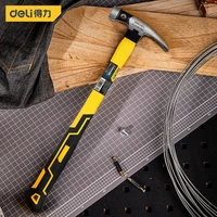 deli 1 pcs 101316oz fiber non slip handle claw hammer with magnetic card structure multipurpose woodworking portable hand tool
