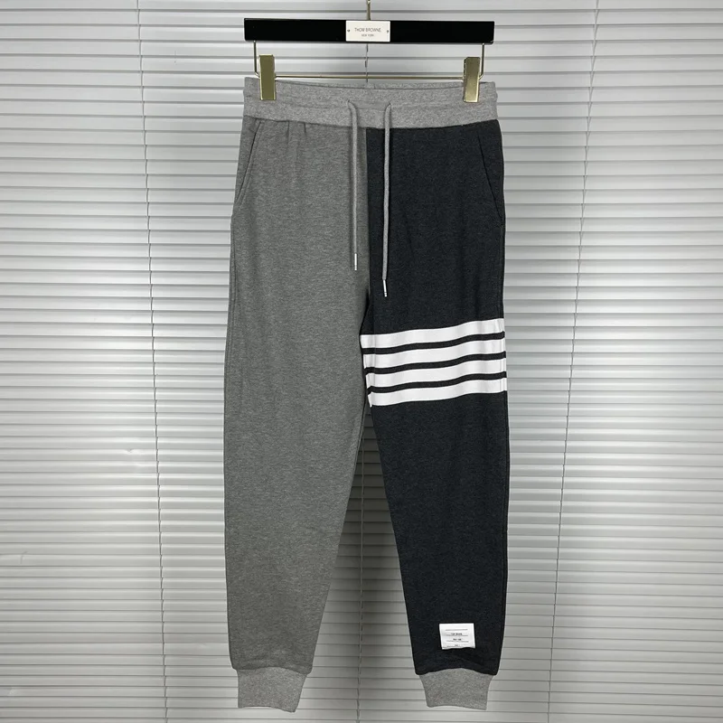 

2022 TB THOM Fashion Brand Sweatpants Men Panelled Casual Sports Trousers Spliced Tracksuit Bottoms Patchwork Jogger Track Pants