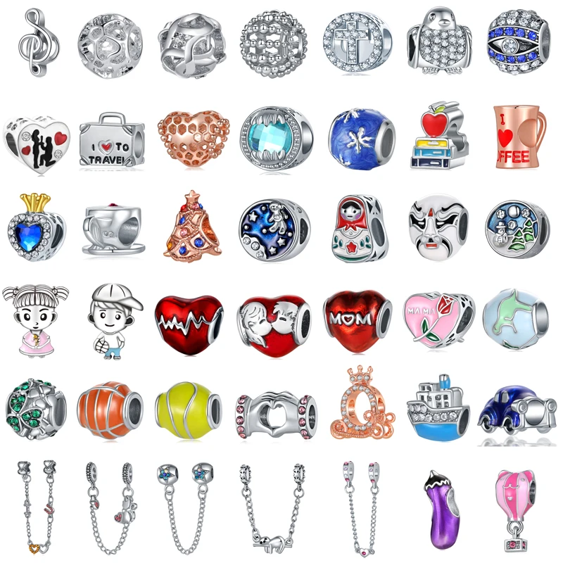 

New Fashion Charm Original Rugby Cruise Blue Car Beaded Fit Original Pandora Women's Bracelet Jewelry Accessories Gift