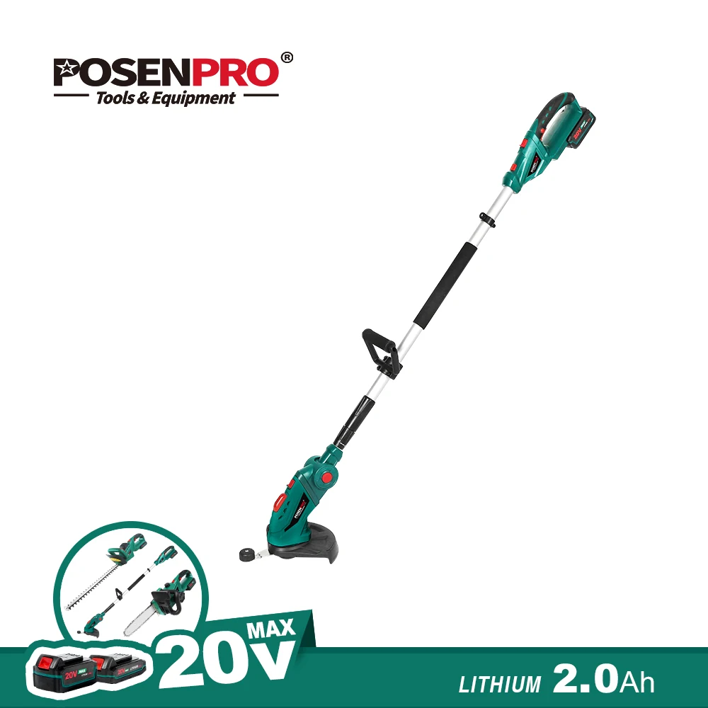 

POSENPRO 20V Grass Trimmer 2000mAh Batteries Tap Spool Household Grass Cutter Cordless Grass Trimmer Replacement Trimmer Head