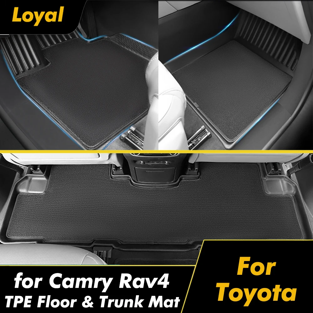

Loyal Fits For Toyota Camry RAV4 Car Floor Mats And Rear Trunk Mat All Weather Full Set Anti-dirty Floor Liner Auto Accessories