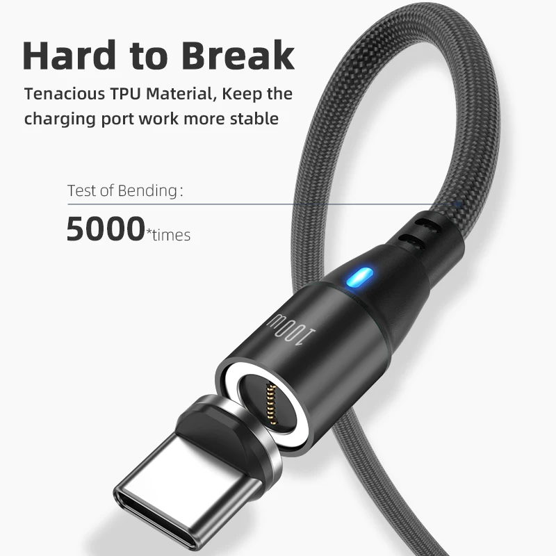 Магнитный зарядный кабель AUFU USB Type C PD 100 Вт супер быстрая зарядка для Samsung Macbook Micro