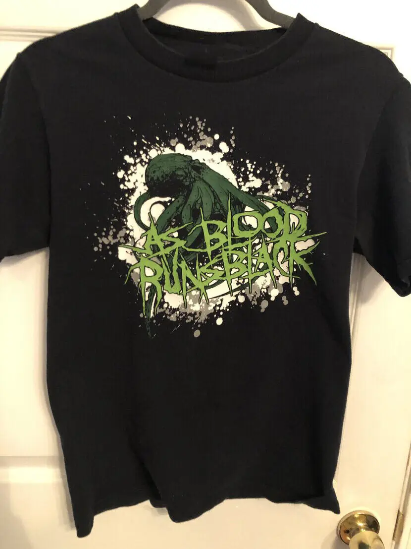 Черная хлопковая футболка Trend As Blood Runs размеры от S до 5XL PP602