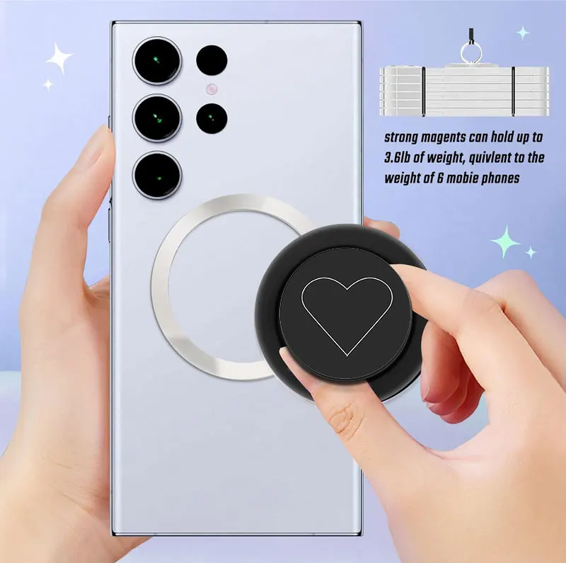 Магнитный держатель для телефона Popped Magnetic Phone Socket для MagSafe, совместимый с iPhone 17, 16, 15, 14 Pro Max Plus - в форме сердца (art.: 3920dbeb5ce3d) - 3920dbeb5ce3d