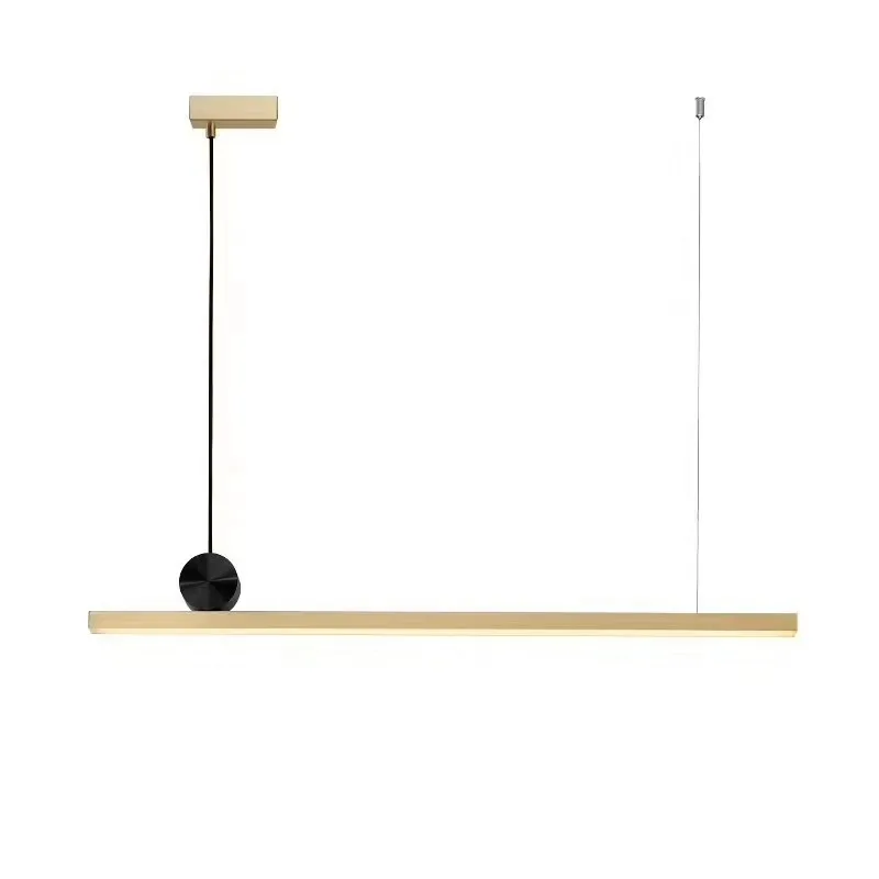 

Copper Pendant Lights LED Luster Hanging Lamps Modern Table LED Long Linear Light Kitchen Office Bar Lighting Dining Living Room