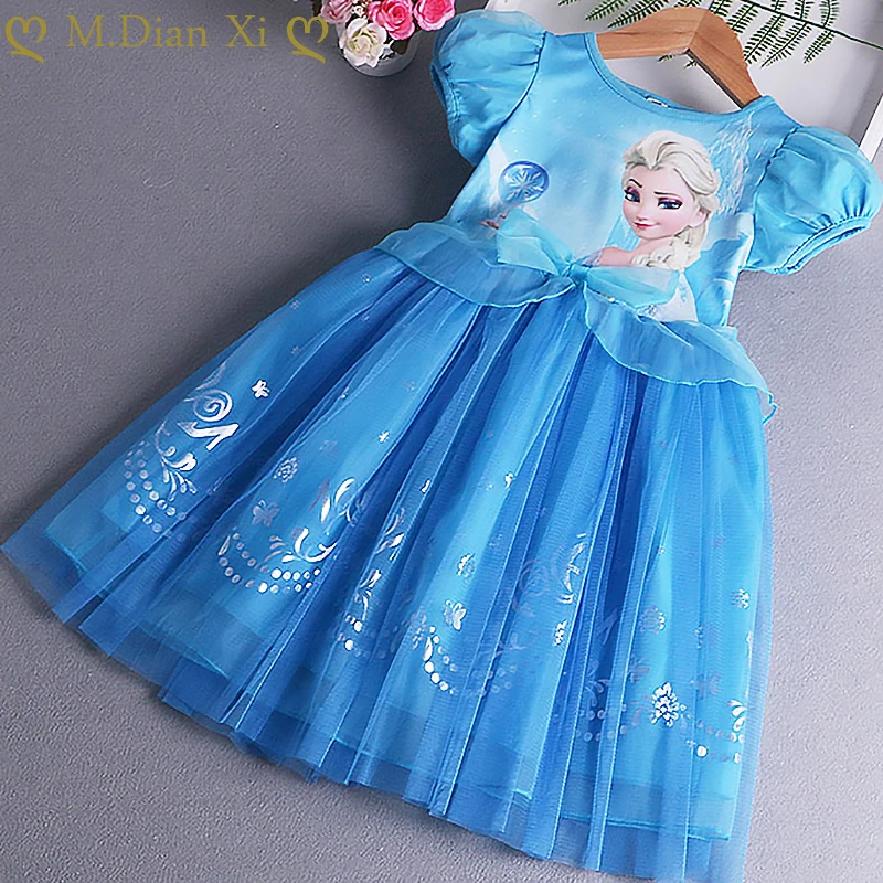New Frozen Elsa Dress Girls Summer Dress Princess Cosplay Costume Dresses for Kids Christmas Birthday Fancy Party Vestidos