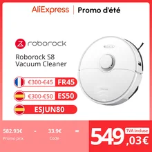 Roborock S8 Robot Vacuum Cleaner 6000Pa Suction 3D Structured Light WiFi App Duoroller Brush Upgraded Version of roborock S7